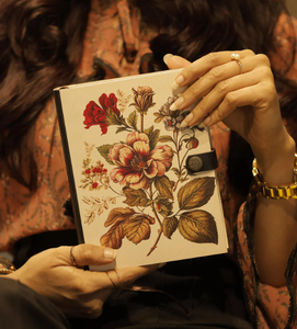 Handmade Vintage Flower Journal Retro Botanical Print Hardcover <b>Notebook</b> with Leather Spine Antique <b>Floral</b> Diary Gift for Women - Product Image 2