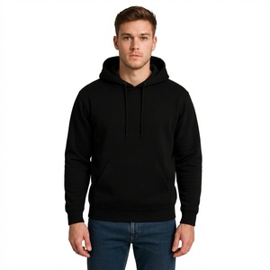 Premium Heavyweight Fleece Hoodie Unisex <b>Plain</b> <b>Black</b> Hoody Oversized 100% Cotton High GSM Streetwear Blank Pullover <b>Sweatshirt</b> - Product Image 1