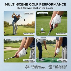 Superior Grip Golf <b>Gloves</b> Suitable For Men Women Comfortable Soft Palm Area Velcro Strap Closure <b>Type</b> <b>Gloves</b> OEM Service - Product Image 6