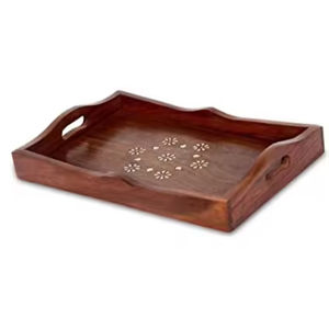 Latest Design Kitchen Ware Wooden Rectangle <b>Tray</b> With Handles for Home Hotel & Restaurant <b>Drink</b> & Snacks Serving <b>Trays</b> - Product Image 4
