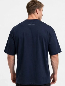 Oneten Apparel T-shirt à manches courtes et col rond pour homme, bleu marine, imprimé Moon Swing Clouds - Product Image 4