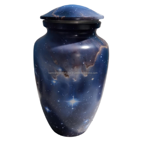 Urnas de cremación de metal sólido de diseño con acabado de mármol colorido Urnas conmemorativas únicas de estilo americano para cenizas - Product Image 2