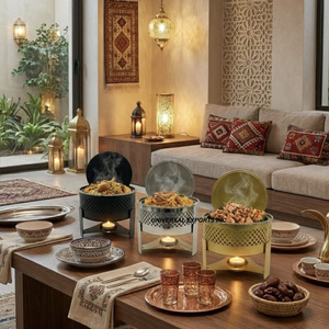 High Quality Metal Hotpot Tabletop Dinnerware Designer Luxury Casserole Hot Selling Wholesale Fancy metal Food Warmer - Product Image 5