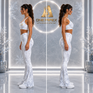 Custom Women Snowflake Yoga Set <b>Flare</b> <b>Leggings</b> Sports Bra Winter Fitness Activewear Workout Clothing Set - Product Image 2