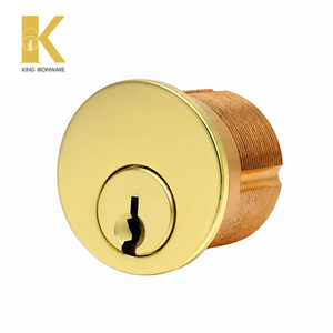 Cilindro de cerradura de embutir de 28 mm con ranura para llave SC, latón pulido, latón macizo para puerta de entrada - Product Image 5