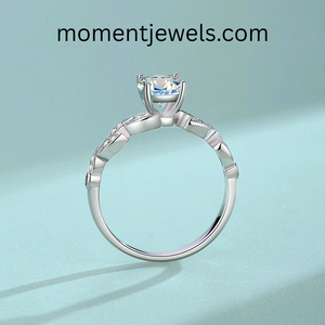 Anillo Vintage de Plata de Ley 925 con Moissanita, Corte Brillante Redondo, Diseño de Rama de Hoja, para Mujer, Regalo de Compromiso o Boda - Product Image 3