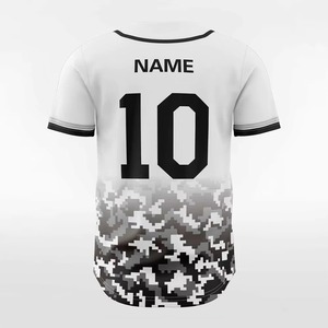 Maillot de baseball personnalisé sublimé unisexe à manches courtes en polyester, anti-humidité, coupe classique, toutes saisons, motif camouflage - Product Image 3