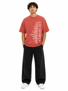 Premium Streetwear Graphic Tshirt Oversized Men Tee Architectural Skyline Print and Logo Detail men's <b>shirts</b> Vertical Typography - Product Image 4