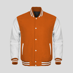 Veste de baseball Varsity College pour homme, manches en cuir blanc et corps en laine violette, style universitaire - Product Image 4