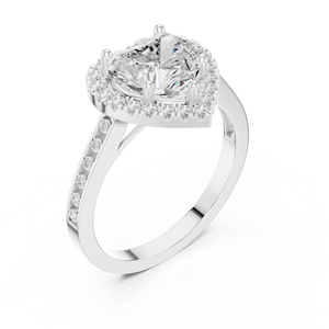 Anillo de Compromiso con Diamante Corte Corazón para Mujer, Clásico, Certificado IGI, Oro Sólido de 14K, Lujoso, para Aniversario o Fiesta - Product Image 5