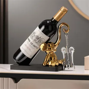 Moderno Soporte Decorativo para Botellas de Vino Hecho a Mano, Exhibidor de Hierro para Restaurantes, Elegante Soporte de Aluminio Dorado con Diseño de Mono, Impermeable, Estilo Rústico - Product Image 3