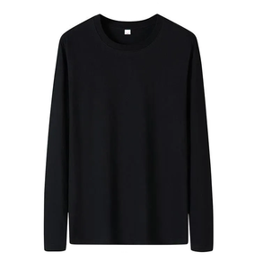 Men's <b>Long</b> Sleeve O-Neck <b>T</b>-<b>Shirt</b> Solid Color Quick Dry Knitted Polyester Casual Fit Regular <b>Length</b> - Product Image 2