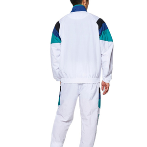 ชุดวอร์มผู้ชายสีขาว ตัดต่อสีสไตล์สปอร์ต แขนยาว ระบายอากาศได้ดี น้ำหนักเบา ผลิตจากโพลีเอสเตอร์ ทรงปกติ มีกระเป๋าข้าง - Product Image 2