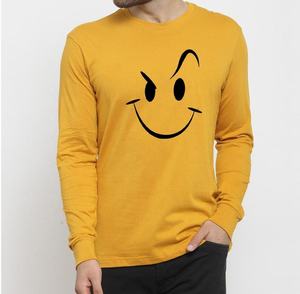 เสื้อยืดแขนยาวสีเหลืองวินเทจพิมพ์ลายหน้าการ์ตูน O คอถักเสื้อยืดลำลองสวมใส่ทุกวัน - Product Image 6