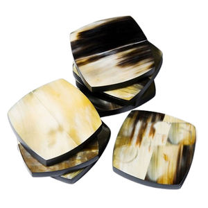 Accesorios Sostenibles para Bar y Mesa, para un Hogar y Cocina Rústicos, Juego de Posavasos de Cuerno Orgánico, Estilo Clásico Único - Product Image 3