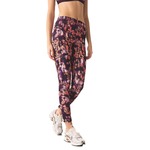 Leggings de yoga sans couture taille haute pour femmes, effet push-up froncé, tie-dye, pour l'entraînement et le sport - Product Image 1