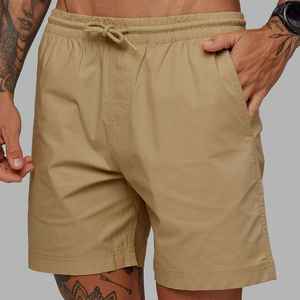Shorts Bermuda pour Homme en Polyester Tissé, Couleur Unie Kaki, Séchage Rapide, Taille à Cordon, Style Décontracté, Taille Mi-Haute, OEM - Product Image 1