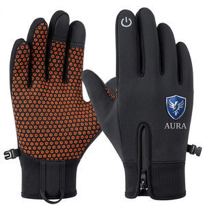 Gants de cyclisme en cuir coupe-vent à écran tactile, imperméables, antidérapants, pour sports d'hiver, unisexes, pour entraînement de fitness en plein air - Product Image 2