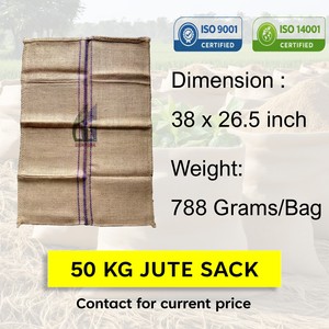 กระสอบป่านขนาด 38x26.5 นิ้ว น้ำหนัก 788 กรัม รับน้ำหนักได้ 50 กิโลกรัม เกรดสำหรับบรรจุอาหาร ยี่ห้อ Binola Burlap สำหรับบรรจุภัณฑ์ทางการเกษตร ขายส่งโดย Goodman Global บังกลาเทศ - Product Image 2