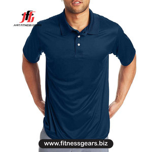 เสื้อโปโลแขนสั้นผู้ชาย สีพื้น ผ้าถัก แห้งเร็ว ทรงลำลอง สีกรมท่า - Product Image 3