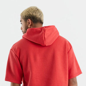 Vente chaude – Sweat à capuche personnalisé pour homme, 100 % coton molletonné 420 g/m², hiver, fabrication OEM Pakistan, manches courtes, poche kangourou - Product Image 5