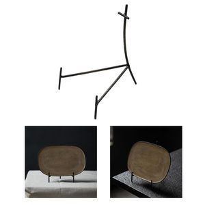 Présentoir en verre sur chevalet en fer noir pour vitraux, cadres photo, livres de cuisine, assiettes décoratives et photos - Product Image 5