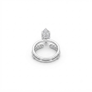 Anillo de Compromiso con Diamantes Creados en Laboratorio, Corte Marquesa y Redondo, Oro Sólido de 10K, 14K, 18K, Certificado IGI, Anillo de Boda con Engaste Personalizado - Product Image 3