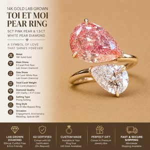 Anillo de Compromiso de Lujo con Diamante Cultivado en Laboratorio Rosa y Blanco de 6.5 Quilates en Oro Sólido de 14K para Mujer, Certificado IGI - Product Image 6