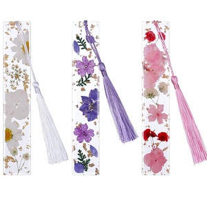 Premium Quality Epoxy <b>Resin</b> <b>Bookmark</b> with Embedded Dried Flowers Gift Item for Students and Readers Available For Sale - Product Image 3