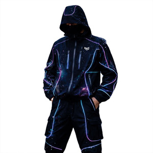 Custom Manufacturer <b>Techwear</b> Thermochromic Streetwear Heat Reactive Water Reactive Windbreaker Waterproof Rain <b>jacket</b> for men - Product Image 2