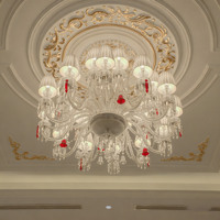 Lustre en cristal de luxe français, décoration d'éclairage, villa, hôtel, banquet, mariage, grand lustre