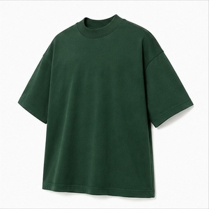Camisetas Oversize Personalizadas al por Mayor para Hombre, Verde Bosque Oscuro, Lisas, con Hombros Caídos, Cuello Redondo, Manga Corta, Ajuste Holgado, Estilo Urbano - Product Image 4