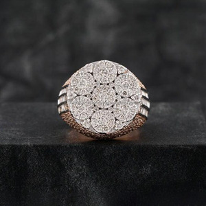 925 Sterling Silver Baguette and Round Cut Moissanite Diamond Cluster Engagement Wedding <b>Ring</b> Hip Hop Style <b>Iced</b> Out Jewelry - Product Image 3