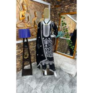 Conjunto Dupatta hermoso y parte inferior superior de fiesta de diseñador para mujer - Product Image 2