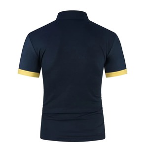 Polo tendance, respirant, manches courtes, impression de logo personnalisée de haute qualité, matière en coton foncé, polo pour homme - Product Image 3