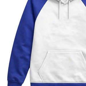 Sudaderas con Capucha de Manga Raglán en Blanco y Azul Rey con Logotipos Personalizados de Hermandades, Ropa Casual de Otoño, Corte Regular, Diseño con Bolsillos - Product Image 4