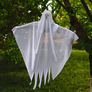 Décoration d'extérieur en plastique imperméable pour Halloween : petit fantôme blanc effrayant à suspendre, idéal pour <span class=keywords><strong>maison</strong></span> <span class=keywords><strong>hantée</strong></span>, salle secrète, bar - Product Image 2