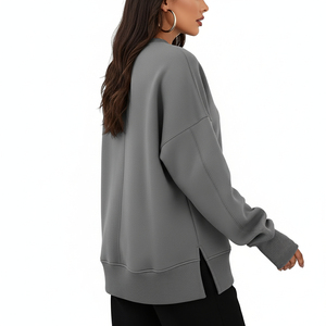 Sudadera al por mayor con hombros caídos 100% algodón, sudaderas personalizadas con apliques bordados, sudadera con capucha estilo streetwear con bordado. - Product Image 2
