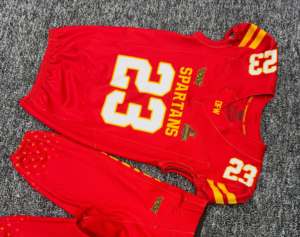 Uniforme de football américain haut de gamme, maillot personnalisé vierge à sublimation, pantalon de jeu à coutures renforcées, tenue professionnelle pour équipe - Product Image 3