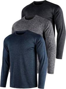 STELLAR Long Sleeve O-Neck Casual <b>Patchwork</b> T-<b>Shirt</b> Breathable Regular Fit Corduroy Fabric Spandex/Polyester 180g Men - Product Image 3