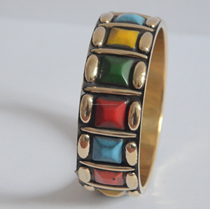 Brazalete de mosaico de Metal antiguo Vintage de lujo escultura pulida con estilo moderno joyería de mujer bien recibida para la moda de Año Nuevo - Product Image 1