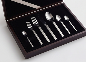 Juego de cubiertos minimalistas de acero inoxidable con acabado de alto brillo, resistentes al óxido, para bodas, cenas elegantes y uso en la cocina. - Product Image 6