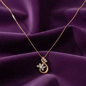 Hallmark Silver Swan Gold Plated Pendant with Imitation Pearl and Heart-Shaped Bezel Setting - Product Image 1