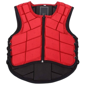 2026 Red Horse Riding Safety Vest Unisex Sleeveless Zipper Closure Breathable Polyester Mesh Back - Product Image 1