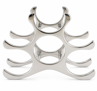 Porte-bouteilles à vin en aluminium pour 6 bouteilles, support à vin en métal autoportant, support de rangement pour comptoir, pour la cuisine, le bar et la décoration de table à la maison