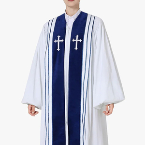 Robe de cérémonie pour prêtre, célébrant et clergé, longueur moyenne, brodée, avec étole, élégante, pour le personnel ecclésiastique, en promotion - Product Image 4