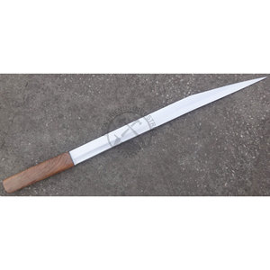 Couteau Seax Viking long en acier à haute teneur en carbone forgé à la main, lame de 21 pouces, manche en bois, finition polie, couteau sax médiéval de collection - Product Image 1