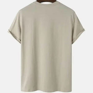 เสื้อยืดคอตตอนพรีเมียมสำหรับผู้ชาย พิมพ์โลโก้ตามสั่ง ระบายอากาศได้ดี น้ำหนักเบา ทรงปกติ สวมใส่สบาย คอกลม สีพื้น คุณภาพสูง - Product Image 6