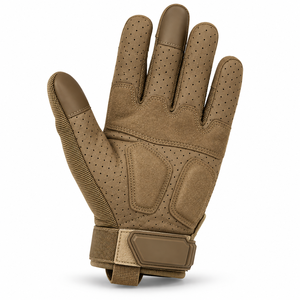 Gants tactiques en cuir à doigts complets, respirants, antidérapants, compatibles écran tactile, avec sangle réglable, pour activités de plein air, chasse et pilote. - Product Image 4