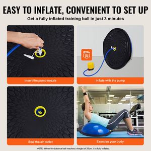 Palla da Yoga da 26 Pollici con Capacità di 1500 libbre, in ABS e PVC, per Allenamento di Stabilità, con Fasce di Resistenza, Mezza Palla per Esercizi di Equilibrio - Product Image 5